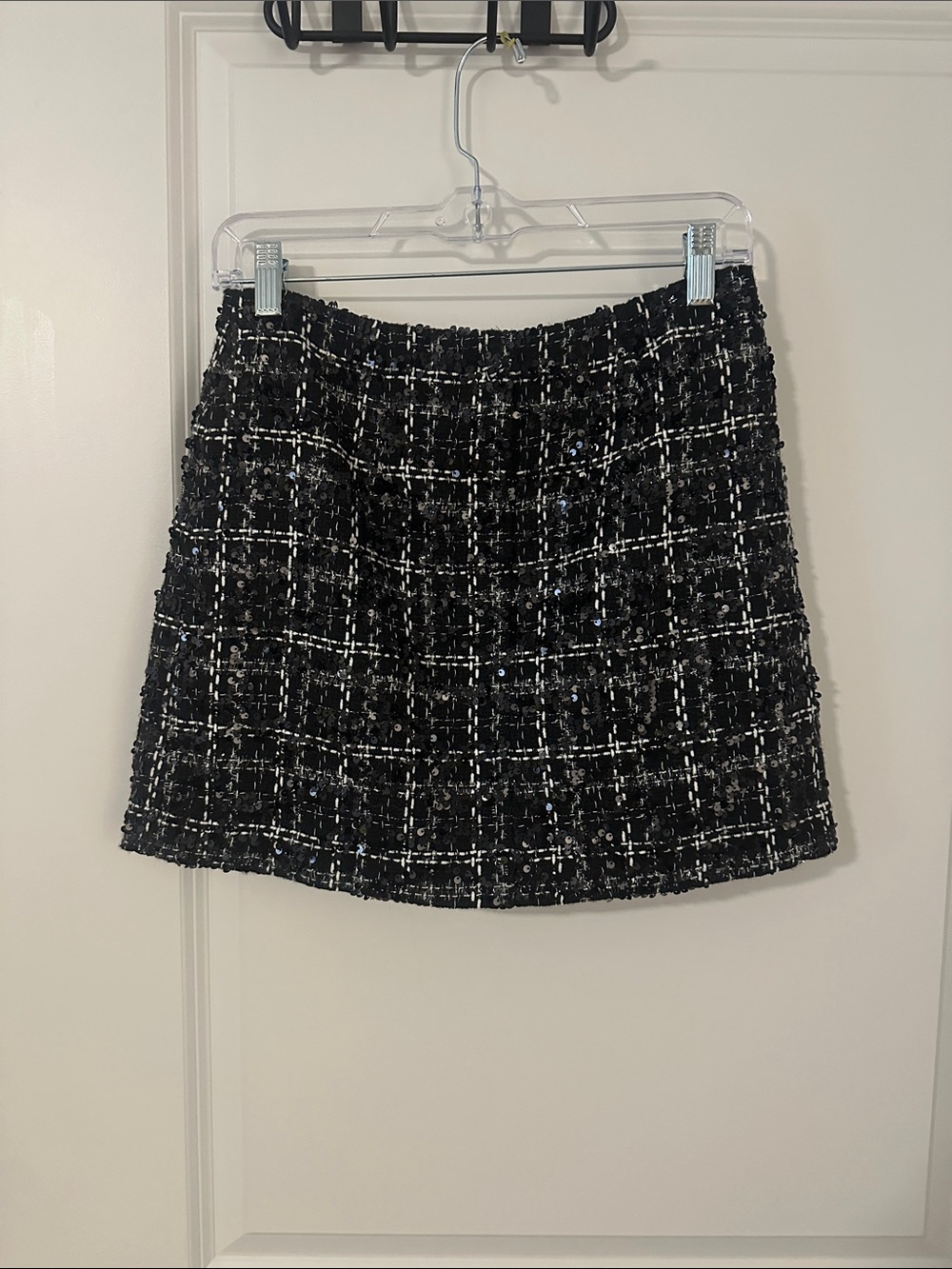Gianni Bini Black and White Tweed Mini Skirt